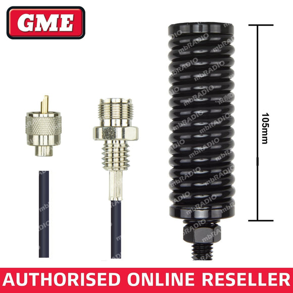 GME AS003B BLACK MEDIUM DUTY ANTENNA SPRING, CABLE & PL259 PLUG