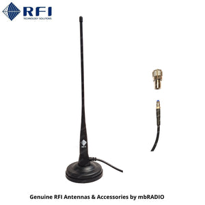 RFI CD34-71-00 4 dBi UHF CB 477MHz ANTENNA & RFI MAG BASE, FME(F) TERMINATED, PL259 AD