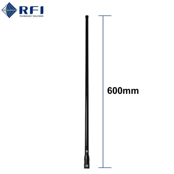 RFI CDQ8194-B-WHIP 3G / 4G / 5G LTE 5dBi COLLINEAR ANTENNA (698-3800 MHz) WHIP ONLY