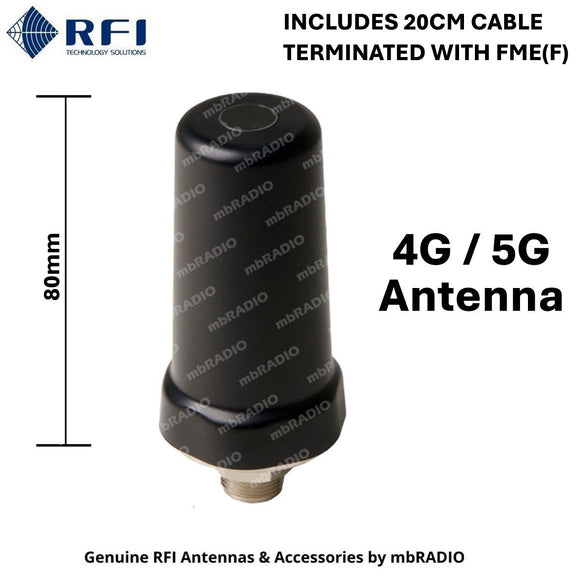 RFI CSM700 4G / 5G LTE STUD MOUNT ANTENNA (698-3800 MHz), 20CM FME(F)