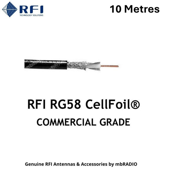 RG58 CellFoil® RFI (9006) COMMERCIAL GRADE, DUAL SHIELDED, SOLID COPPER CENTRE (10M)