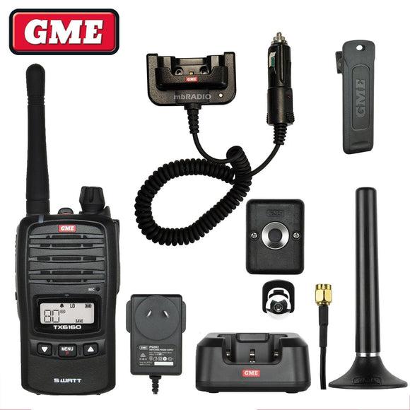 GME TX6160X 5 WATT IP67 CB HAND HELD RADIO & ACCK PACK