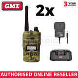 GME TX6160XCAMO 'CAMOUFLAGE' 5 WATT UHF CB HANDHELD IP67 HANDHELD (2x Units)