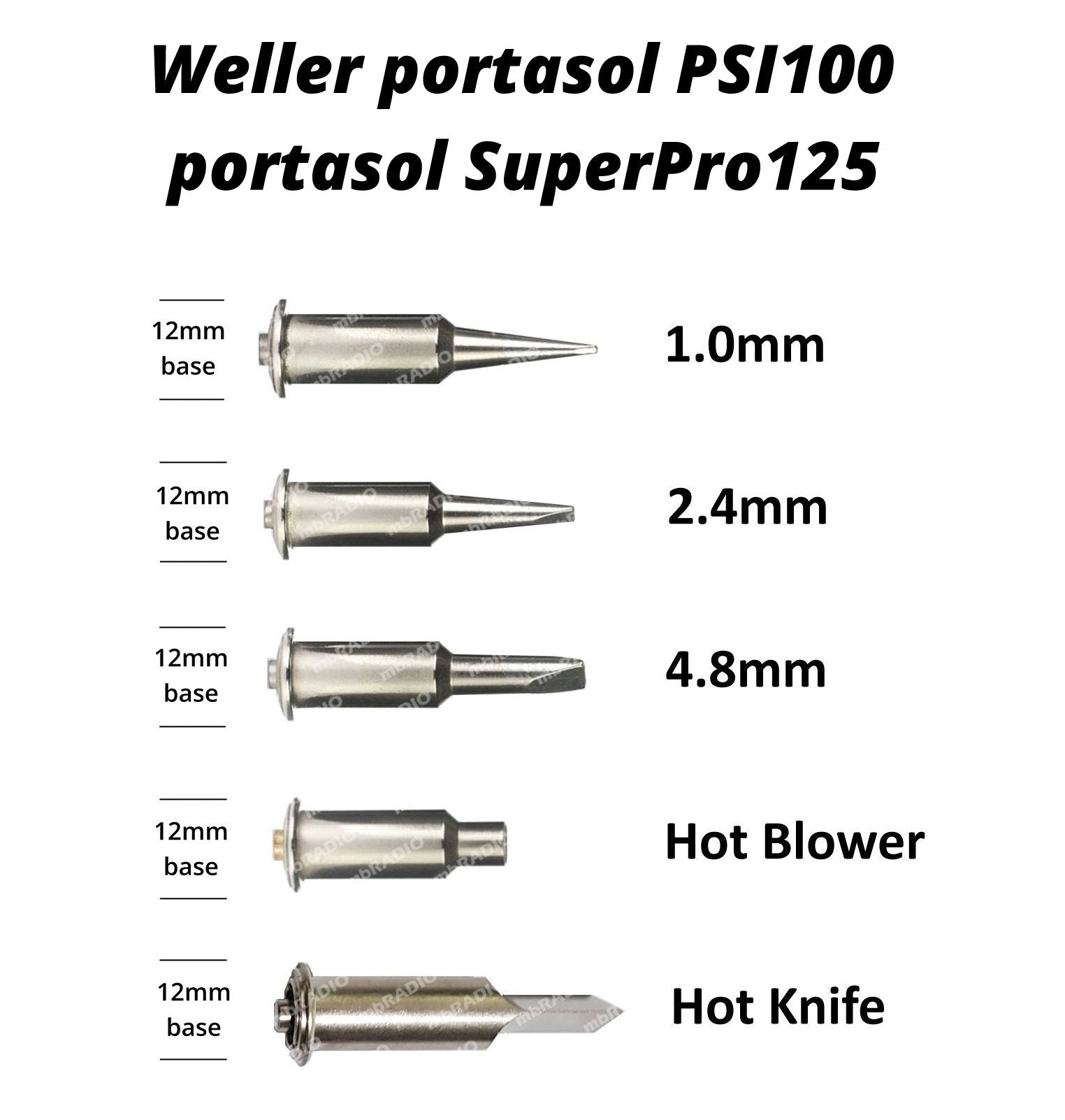 Apex Tool Group Mfr. PSI3 Weller, .125 in Single Flat Tip For Psi100