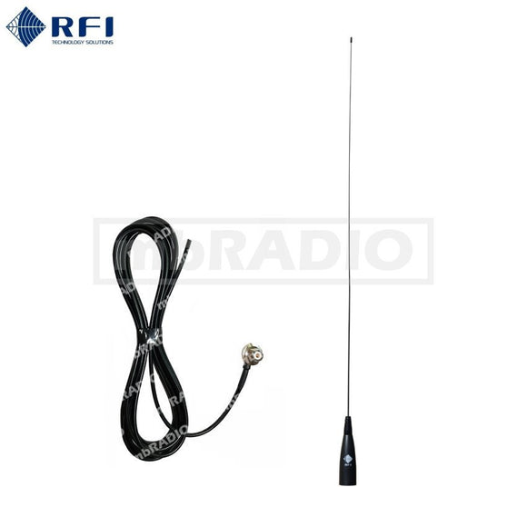 RFI CD29-148174-53 3DB BROADBAND VHF ANTENNA, 5M COAX CABLE *BLACK*