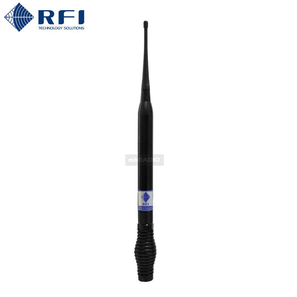 RFI CD991-67-73 UHF Unity Broadband E/Feed Antenna (400-520 MHz); Spring 5m No Connector - Black