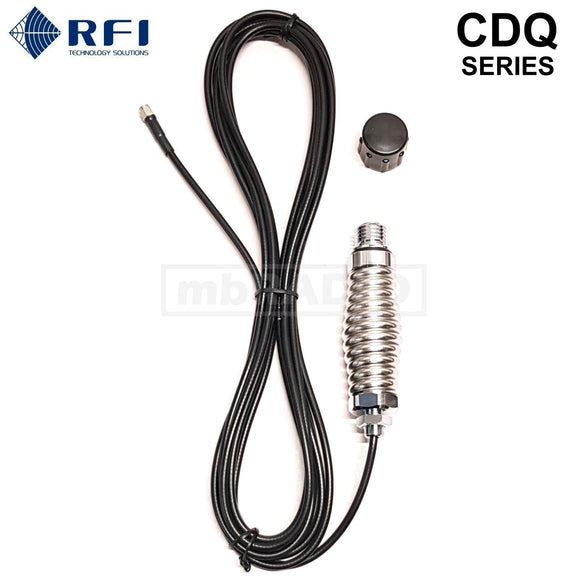 RFI CDQ SERIES CHROME SPRING & CABLE ASSEMBLY, SMA(M) TERMINATED