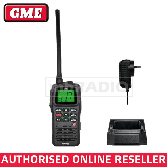 GME GX625 5 WATT WATT VHF HANDHELD MARINE (BLACK)