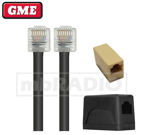GME LE040 8 PIN (RJ45) RADIO HEAD / MICROPHONE CABLE 1.8M WITH HARD SHELL COUPLER