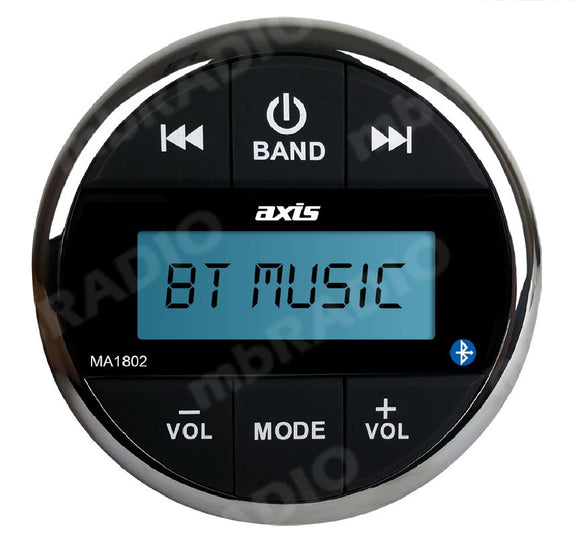 AXIS MA1802 IP66 WATERTIGHT MARINE AM/FM RADIO BLUETOOTH MULTIMEDIA SYSTEM (4x 45Watts)