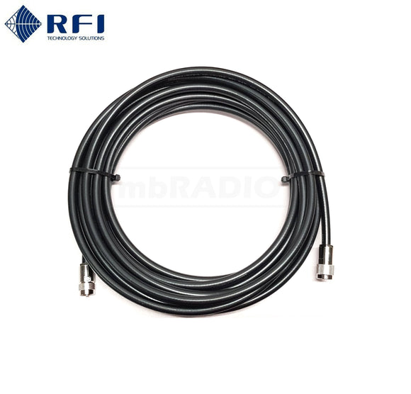 RFI RG213 15M MIL-C-17G 50 OHM COMMERCIAL COAX CABLE, N MALE & PL259 PLUGS