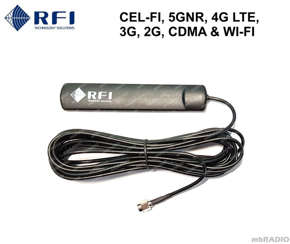 RFI INTERNAL ANTENNA FOR CEL-FI, 5GNR, 4G LTE, 3G, 2G, CDMA & WI-FI, 5M CABLE