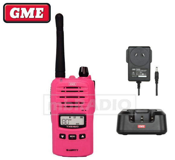 GME TX6160XMCG PINK 5 WATT IP67 CB HANDHELD RADIO