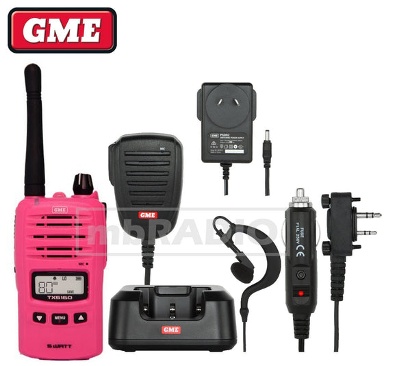 GME TX6160XMCG PINK 5 WATT IP67 CB HAND HELD RADIO & ACCESSORIES